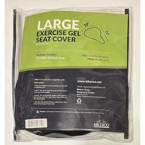 Large Bikeroo Exercise Bike Black Gel Seat Cushion Cover 11x10x1.8 in